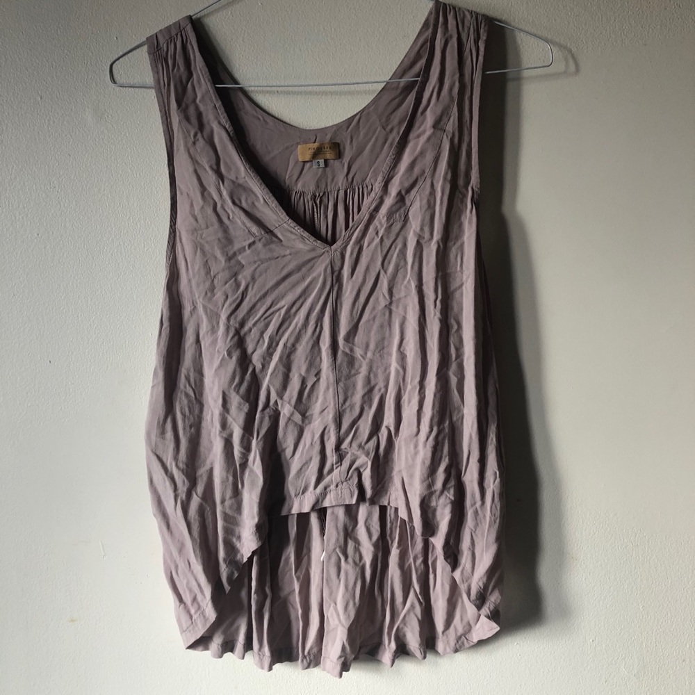 Piko 1988 Grey Sleeveless High Low Rayon Top S
